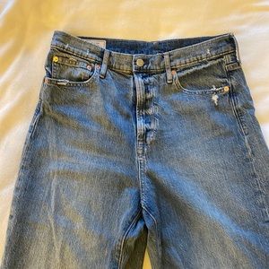 Gap Wide-leg Sky High jeans, size 31/12. Slightly distressed on the pockets.